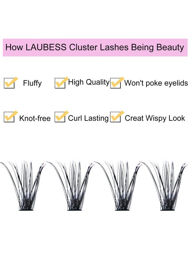 LAUBESS Cluster Lashes 240pcs 40D DIY Eyelash Extension D Curl Long Individual Lashes Mixed Tray Faux Mink Lash Clusters Extensions 0.07 0.10 Black (40D-0.07D-9-16mm) - Image 5